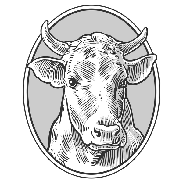 Cow Head Icon Fabric Panel - ineedfabric.com