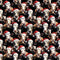 Cow In Santa Hats Fabric - Black - ineedfabric.com