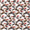 Cow In Santa Hats Fabric - White - ineedfabric.com