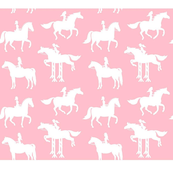 Cowgirl Silhouette Allover Fabric - Pink - ineedfabric.com