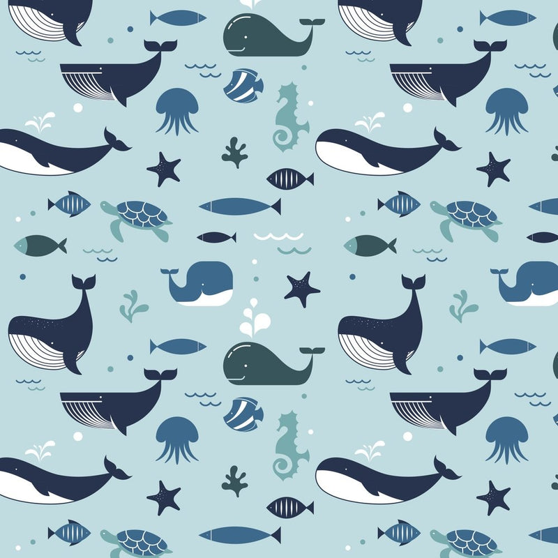 Creatures Of The Sea Fabric - ineedfabric.com