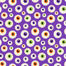 Creepy Eyeballs Fabric - Purple - ineedfabric.com