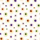 Creepy Eyeballs Fabric - White - ineedfabric.com