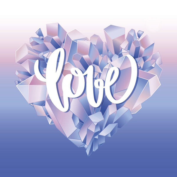 Crystal Heart With Love Fabric Panel - ineedfabric.com