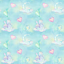 Crystals, Moon & Clouds Fabric - Baby Blue - ineedfabric.com