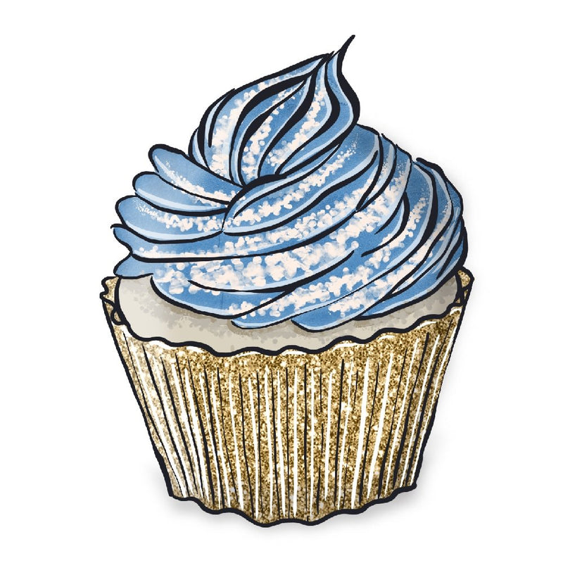 Cupcake Fabric Panel - Blue - ineedfabric.com