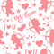 Cupid Silhouettes and Phrases Fabric - ineedfabric.com