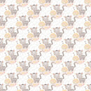 Curious Cat with Fish Bowl Fabric - White - ineedfabric.com