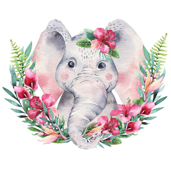 Cute Baby Elephant Fabric Panel - ineedfabric.com
