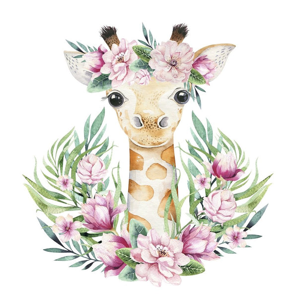 Cute Baby Giraffe Fabric Panel - ineedfabric.com