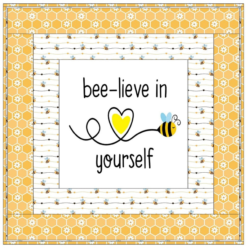 Cute Bee-lieve In Yourself Wall Hanging 42" x 42" - ineedfabric.com