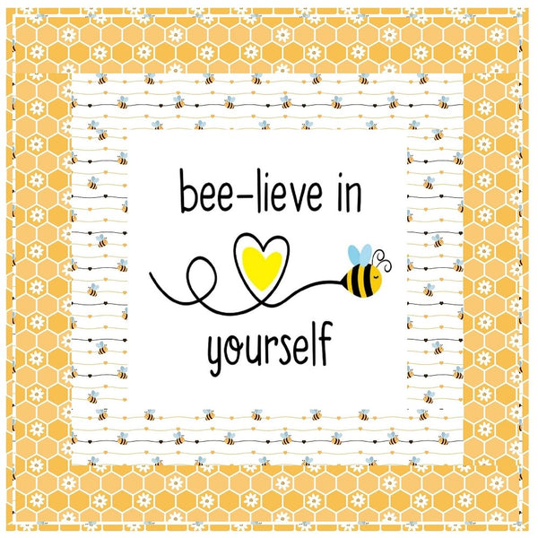 Cute Bee-lieve In Yourself Wall Hanging 42" x 42" - ineedfabric.com