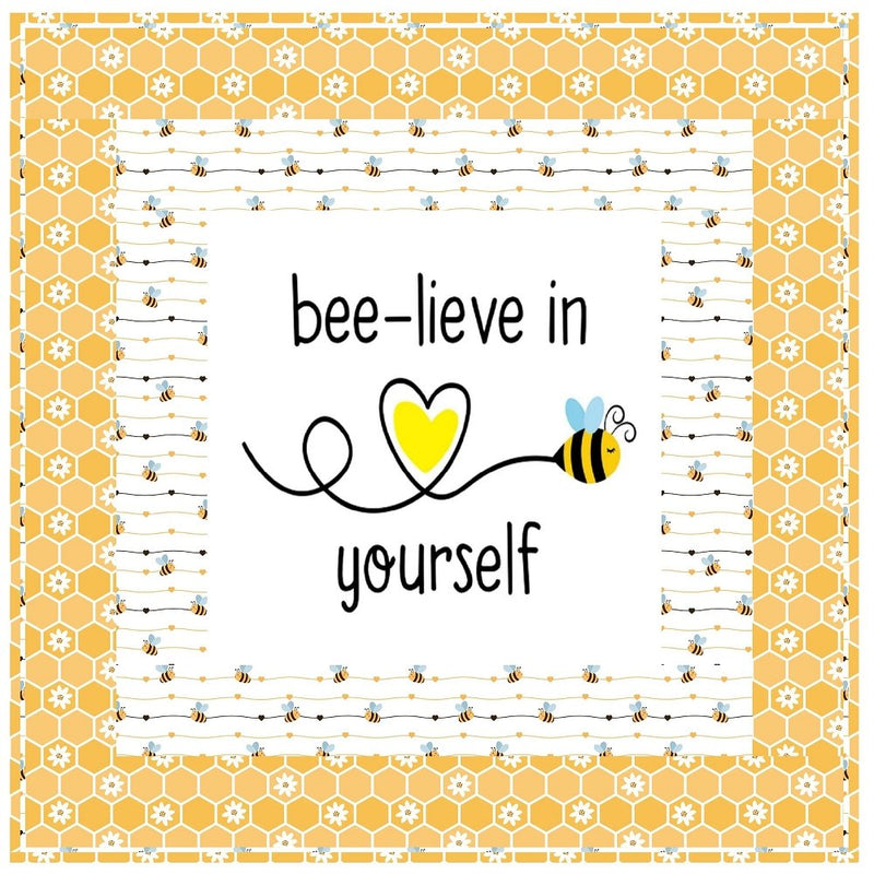 Cute Bee-lieve In Yourself Wall Hanging 42" x 42" - ineedfabric.com