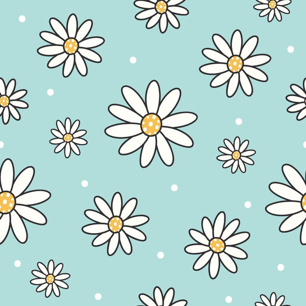 Cute Bees Floral Fabric - Blue - ineedfabric.com