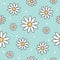 Cute Bees Floral Fabric - Blue - ineedfabric.com