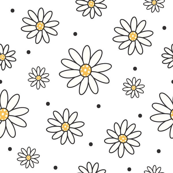 Cute Bees Floral Fabric - White - ineedfabric.com