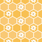 Cute Bees Floral Honeycomb Fabric - Yellow - ineedfabric.com