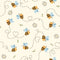 Cute Bees Flying Fabric - Tan - ineedfabric.com