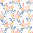Cute Birds and Flowers 2 Birds Fabric - ineedfabric.com