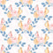 Cute Birds and Flowers 2 Birds Fabric - ineedfabric.com