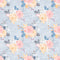Cute Birds and Flowers Floral 2 Fabric - Blue - ineedfabric.com