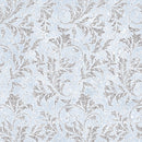 Cute Birds and Flowers Leaves Fabric - Blue - ineedfabric.com