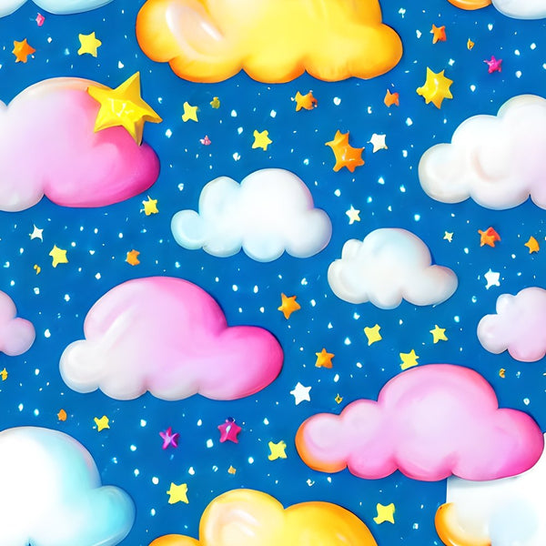Cute Cartoon Clouds Fabric - ineedfabric.com