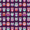 Cute Cartoon Owl Fabric - Purple - ineedfabric.com