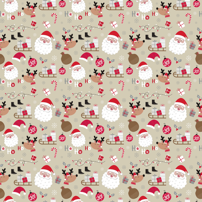 Cute Christmas Characters Fabric - ineedfabric.com