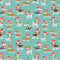 Cute Christmas Dogs Fabric - Blue - ineedfabric.com