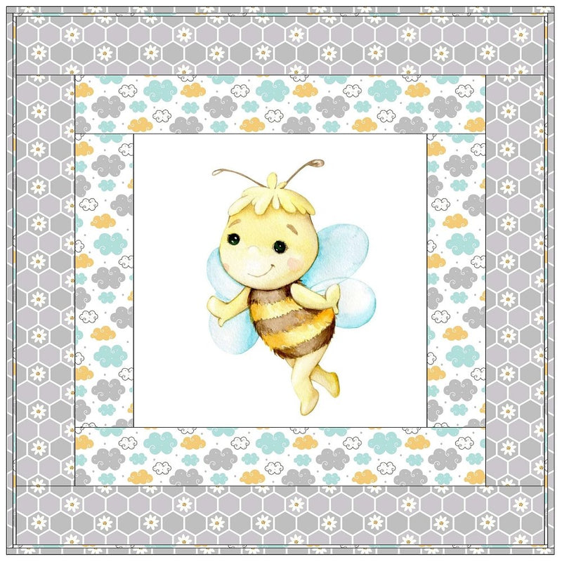 Cute Dancing Sweet Bee Wall Hanging 42" x 42" - ineedfabric.com