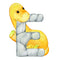 Cute Dinosaur "E" Fabric Panel - ineedfabric.com