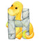 Cute Dinosaur "H" Fabric Panel - ineedfabric.com