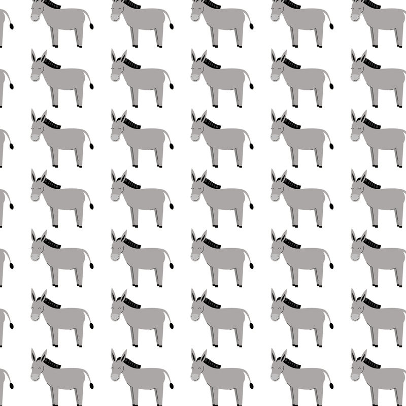 Cute Donkey Fabric - Gray - ineedfabric.com
