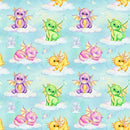 Cute Dragons Fabric - Baby Blue - ineedfabric.com