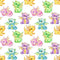 Cute Dragons Fabric - White - ineedfabric.com