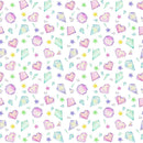 Cute Dragons Hearts & Crystals & Stars Fabric - ineedfabric.com