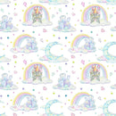 Cute Dragons Moon, Clouds, & Rainbow Fabric - ineedfabric.com