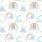 Cute Dragons Moon, Clouds, & Rainbow Fabric - ineedfabric.com