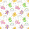 Cute Dragons, Rainbows, Hearts, & Crystals Fabric - ineedfabric.com