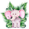 Cute Elephant Fabric Panel - ineedfabric.com