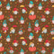 Cute Fall Gnomes & leaves Fabric - Brown - ineedfabric.com