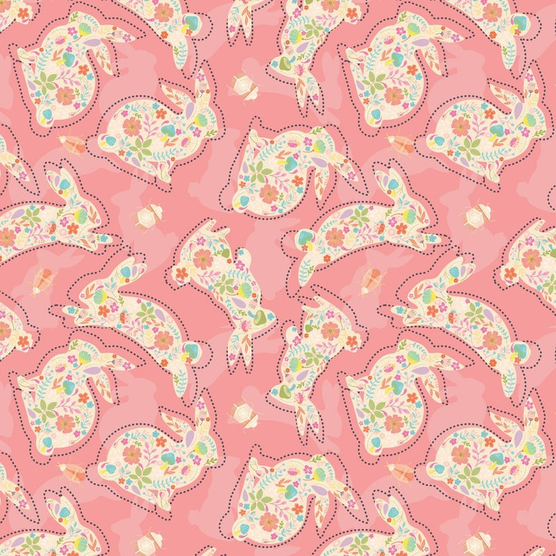Cute Floral Bunny Fabric - ineedfabric.com