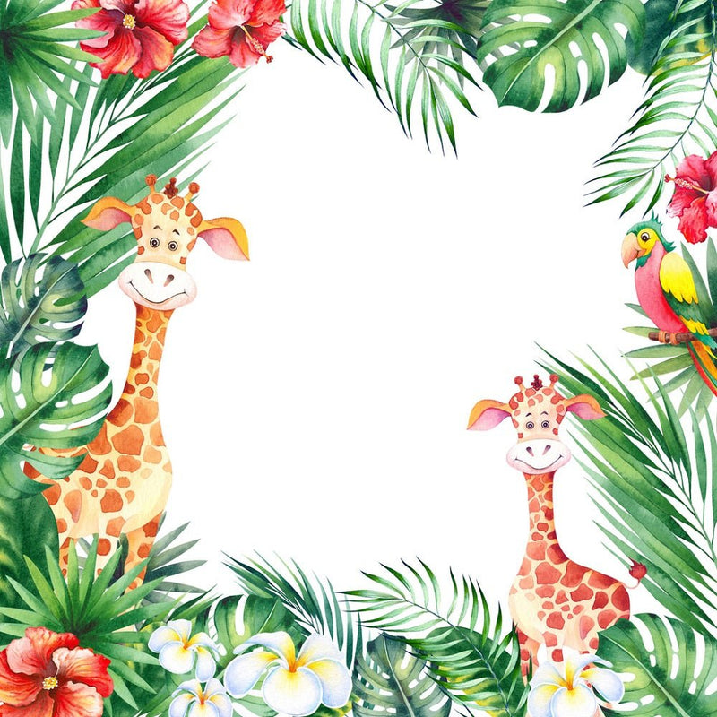 Cute Giraffe Frame Fabric Panel - ineedfabric.com