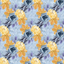 Cute Halloween Florals Fabric - Blue - ineedfabric.com