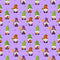 Cute Halloween Gnomes Fabric - Purple - ineedfabric.com