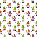 Cute Halloween Gnomes Fabric - White - ineedfabric.com