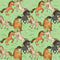 Cute Horses in Field Fabric - Green - ineedfabric.com