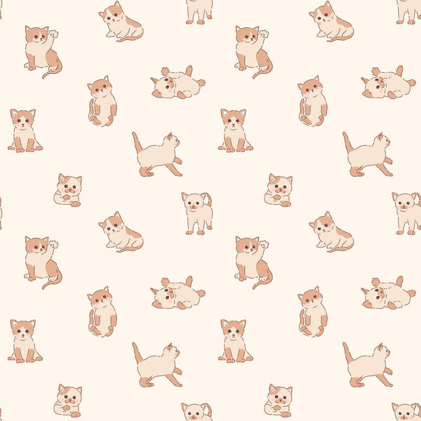 Cute Kittens & Floral Pattern 8 Fabric - ineedfabric.com