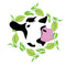 Cute Milk Cow with Greenery Fabric Panel - ineedfabric.com